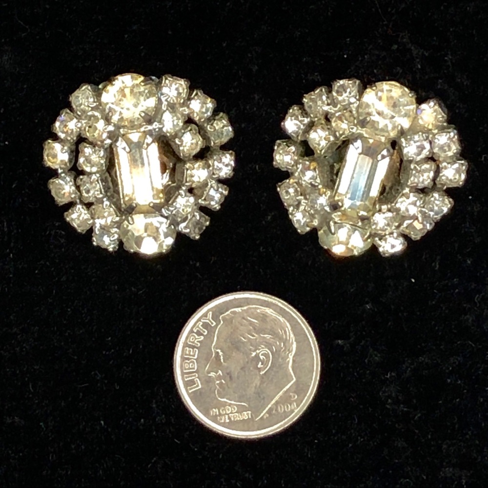Vintage Clip-on Rhinestone Earrings